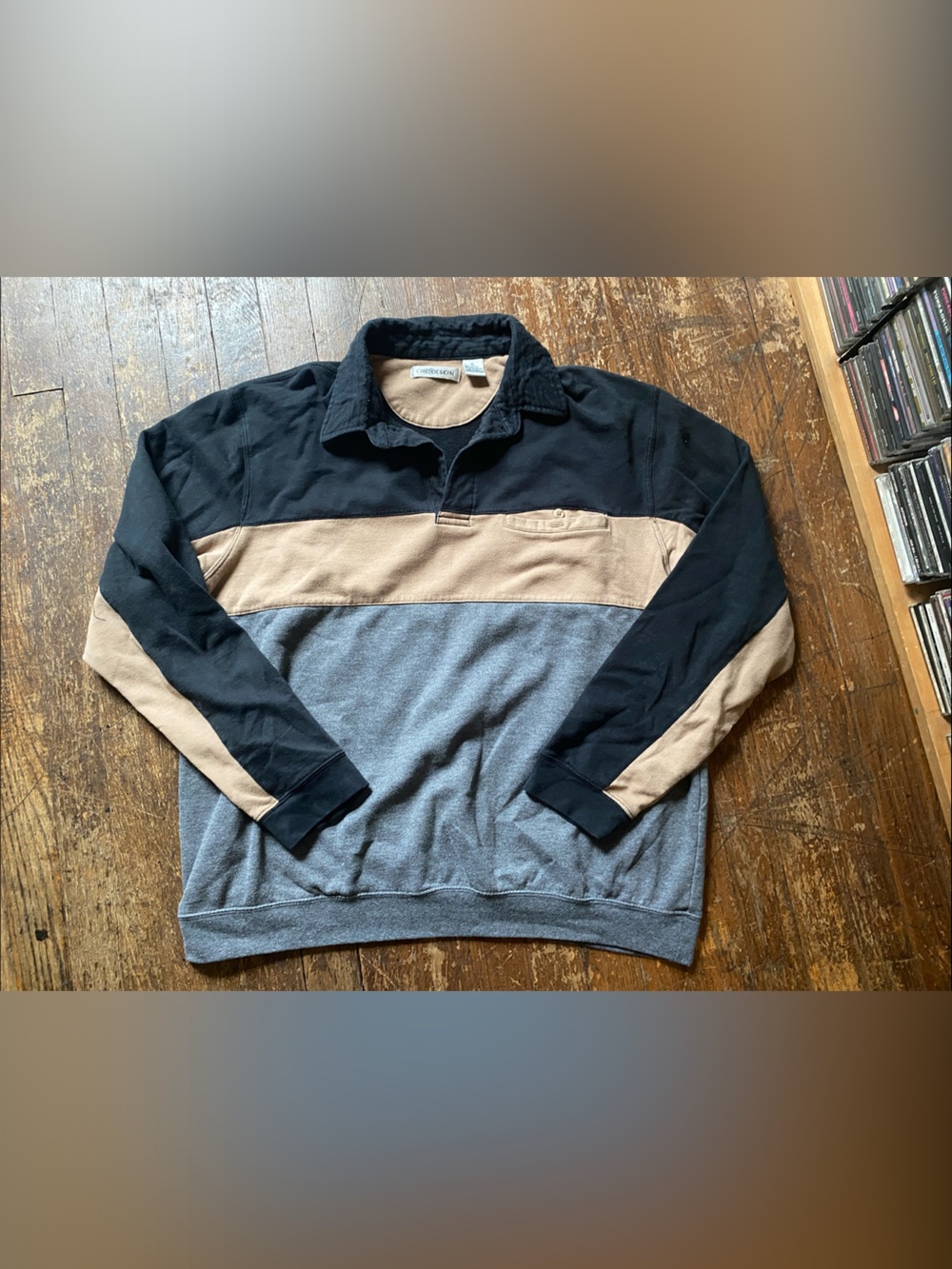 VTG Men's Colorblock Lightweight Polo Crewneck Size XL
